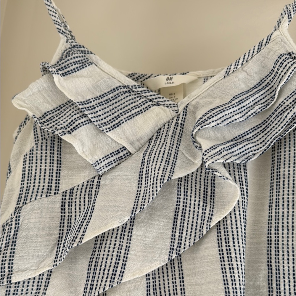 Striped Ruffle Sleeveless Top - Picture 3 of 3